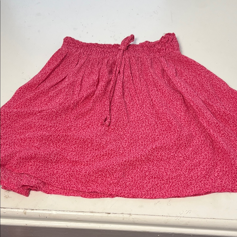 Blue Blush XS Pink Elastic Waist Pull On Leopard Print Stretchy Skirt